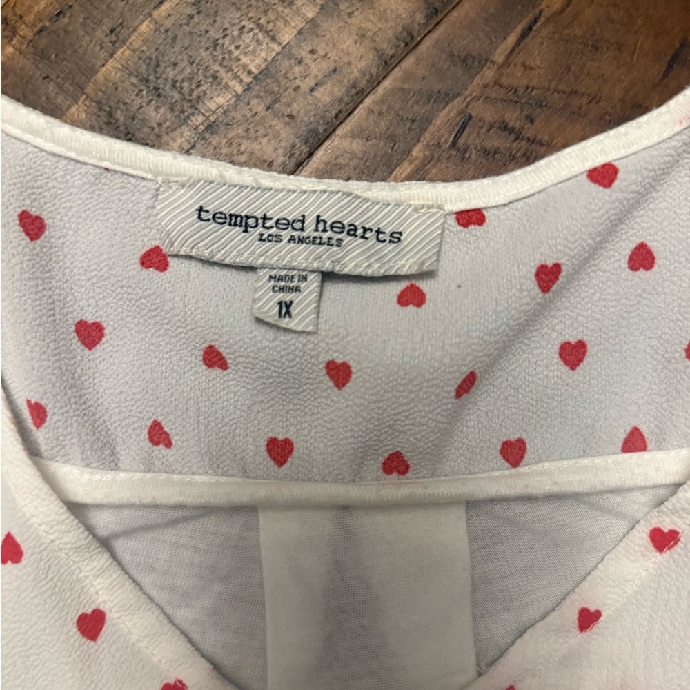 White and Red heart Shirt - Picture 3 of 5